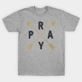 Pray Gold Crossed Arrows T-Shirt